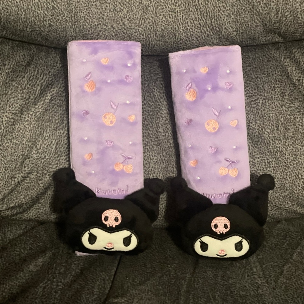3D Purple Kuromi Seatbelt Covers